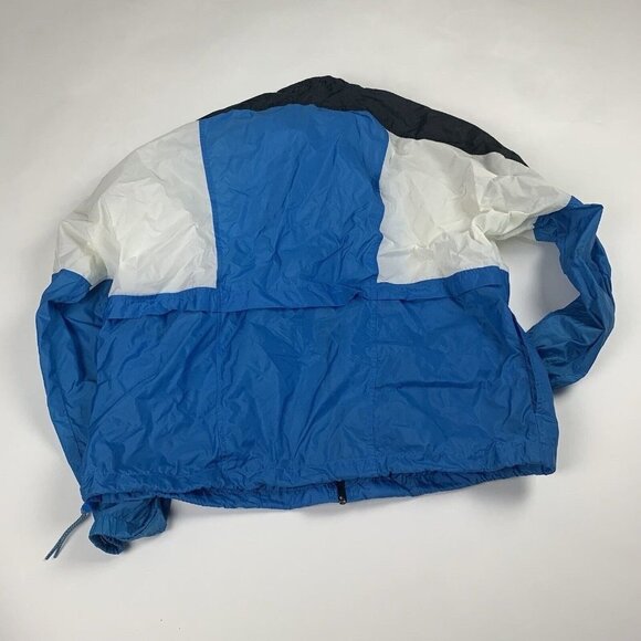 Vintage 90s Nike Gray Tag Windbreaker Jacket L Black Blue Aqua Colorblock - Picture 5 of 7